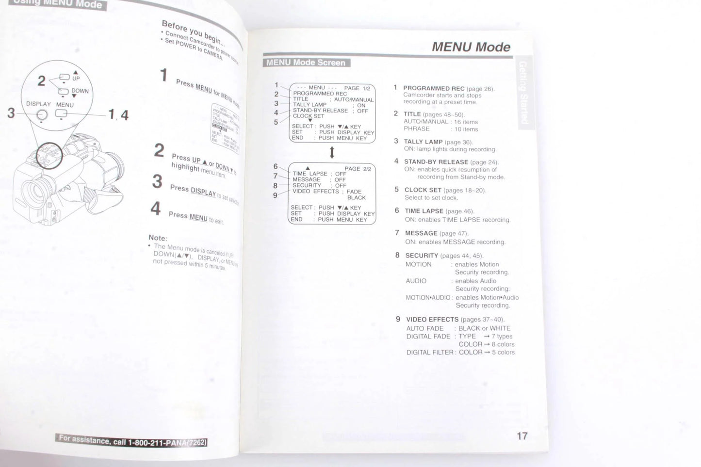Panasonic Palmcorder PV-L779 Manual