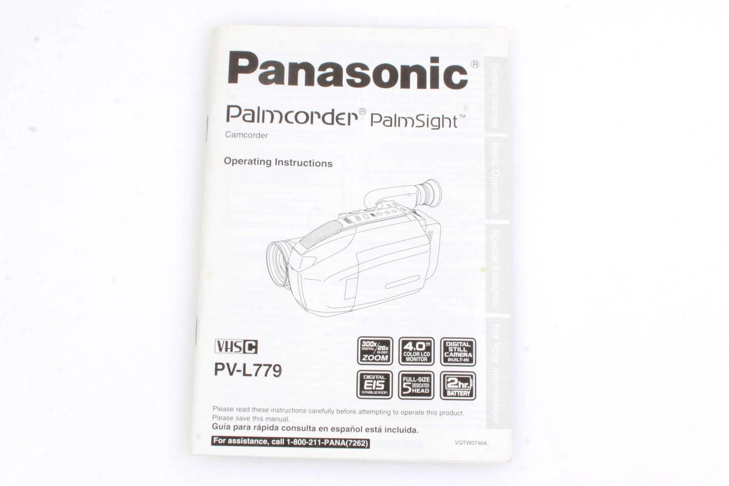 Panasonic Palmcorder PV-L779 Manual