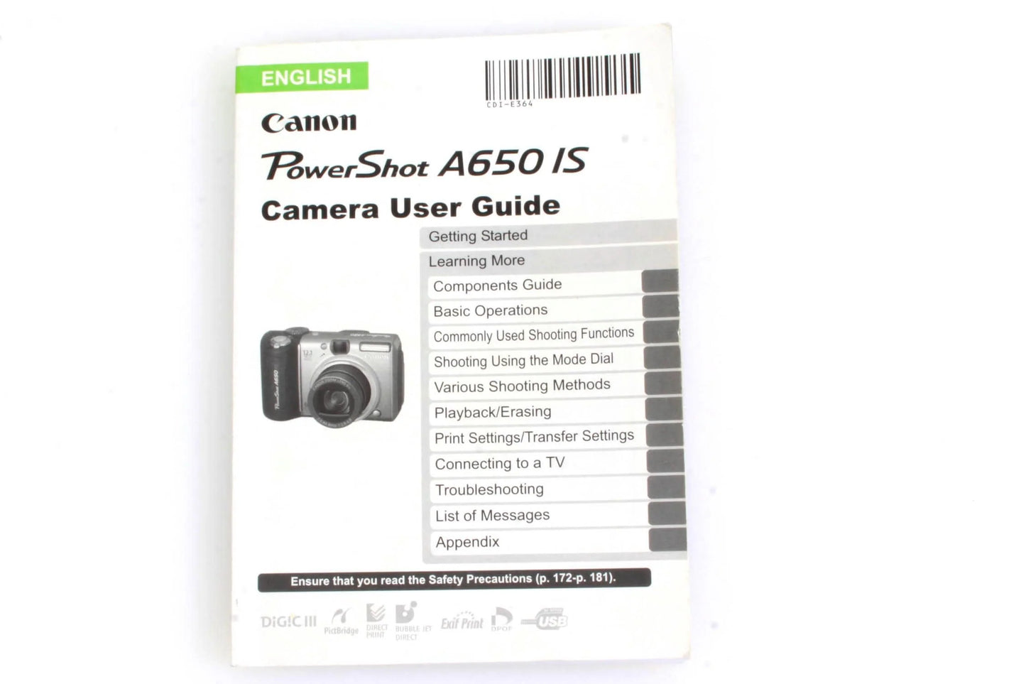 Canon PowerShot A650 IS User Guide