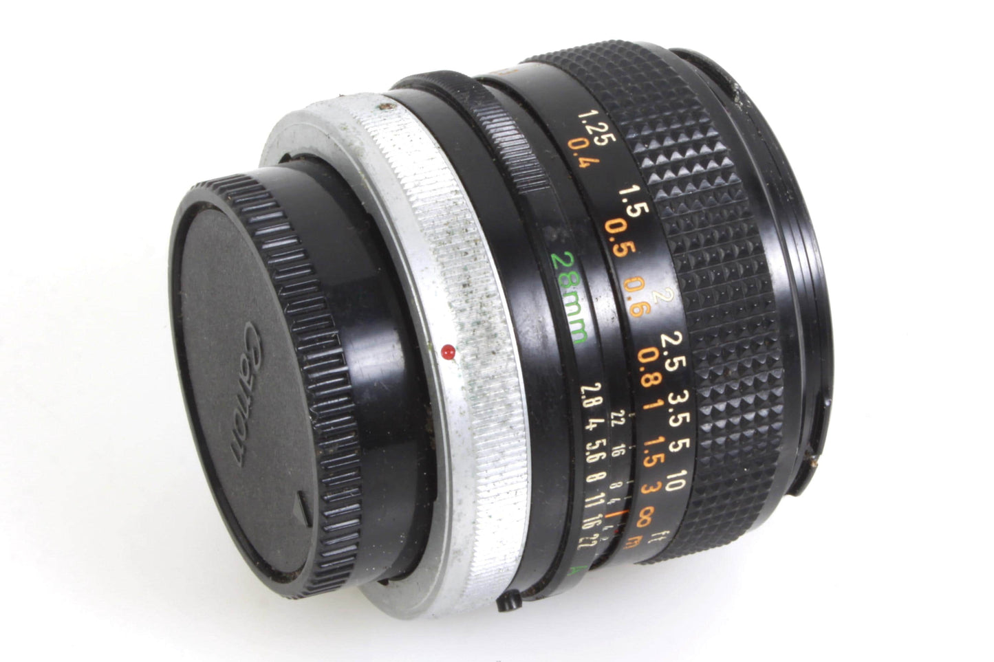 Vintage Canon FD 28mm 2.8 S.C. Prime Wide Angle Lens w/ Hood & Caps