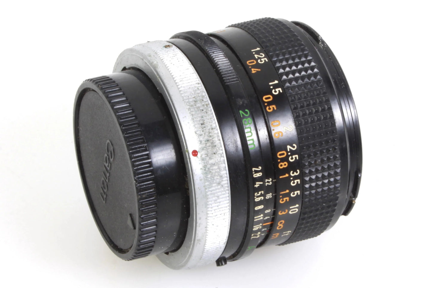 Vintage Canon FD 28mm 2.8 S.C. Prime Wide Angle Lens w/ Hood & Caps