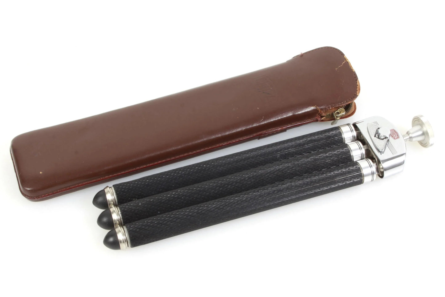 Vintage Travel Tripod w/ Leather Case 1960s Germany
