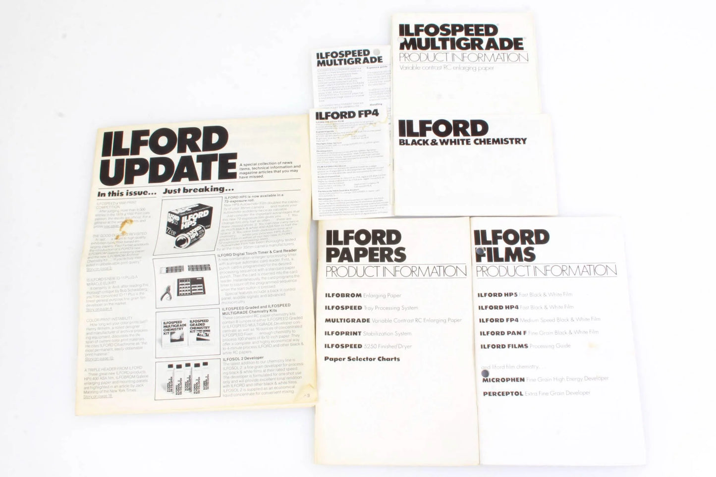 Various Ilford Product Guides