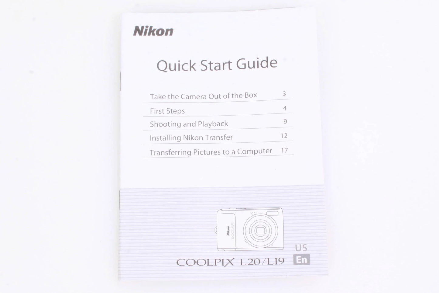 Nikon Coolpix L20/L19 Camera Manual