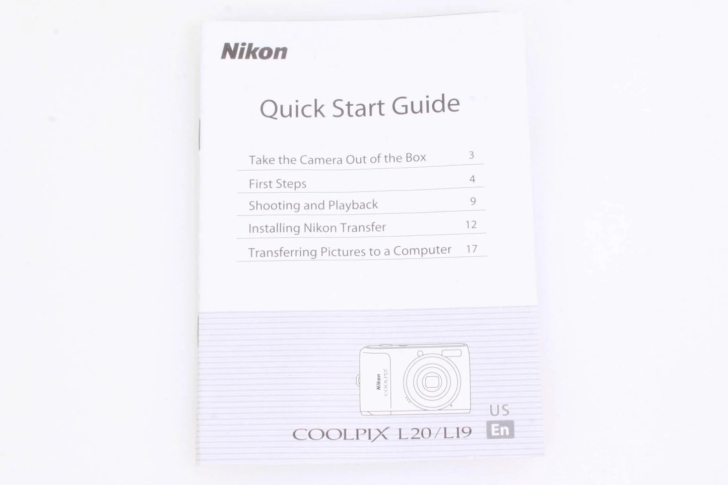 Nikon Coolpix L20/L19 Camera Manual