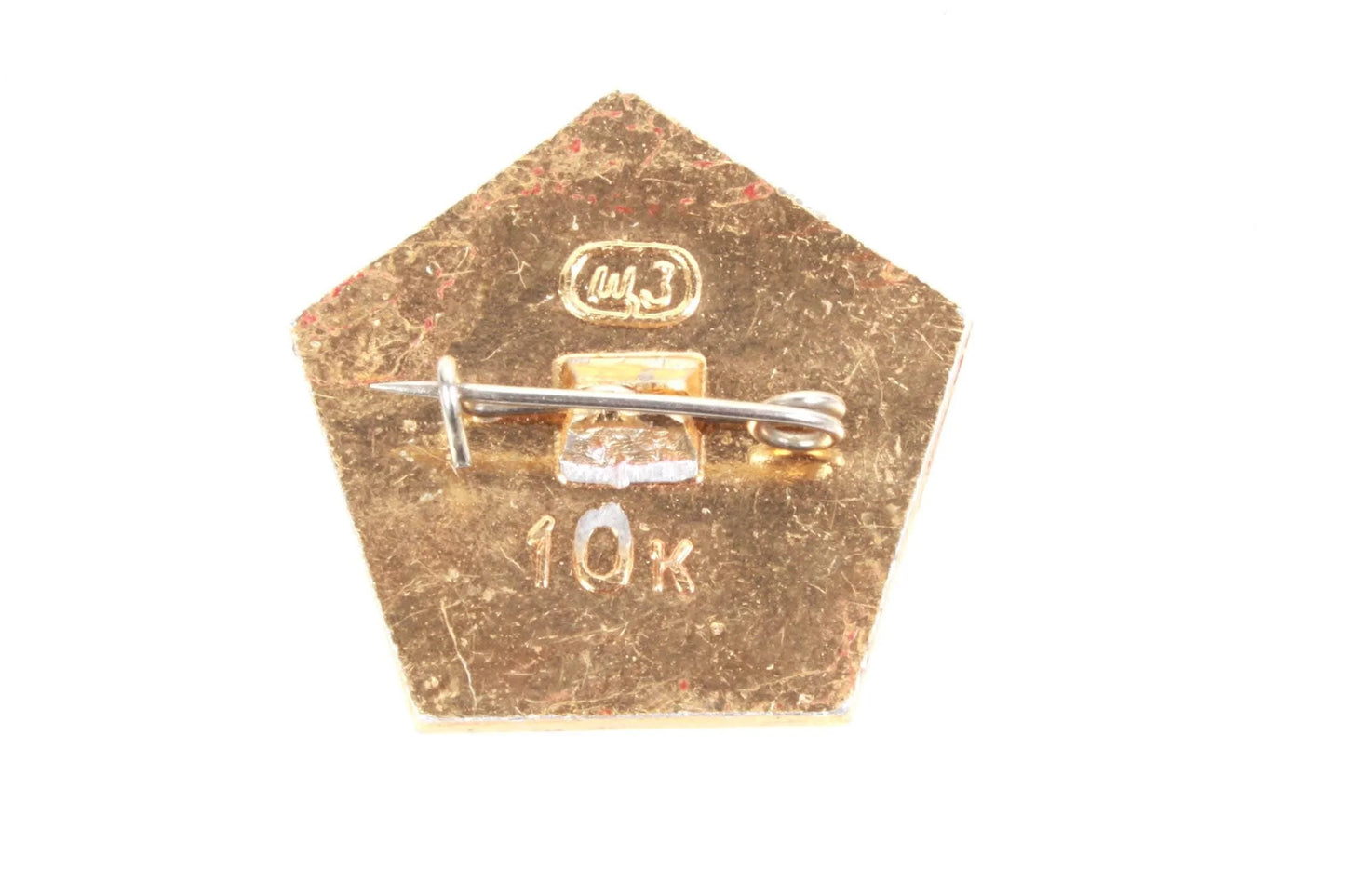 Red Hexagon Lenin Pin