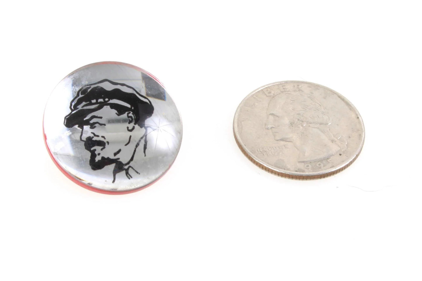 Clear Circle Lenin Pin