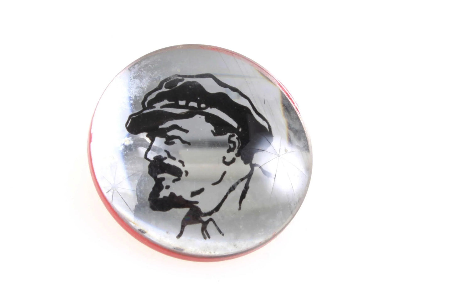 Clear Circle Lenin Pin