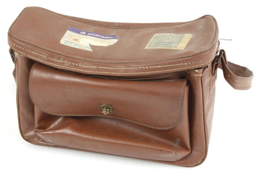 Camera Bag 1950s Brown w/ Eastern Airlines Customs Sticker