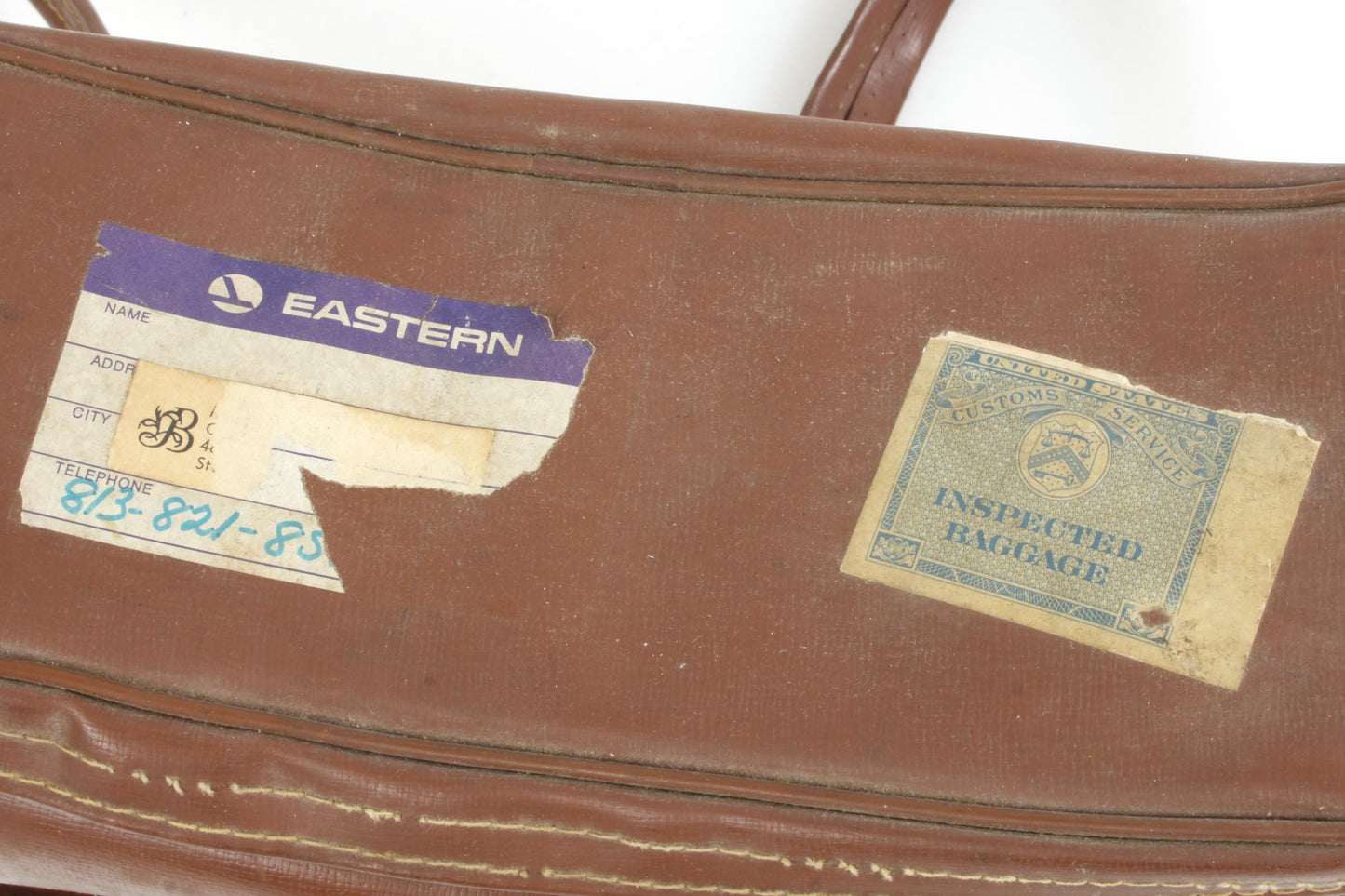 Camera Bag 1950s Brown w/ Eastern Airlines Customs Sticker