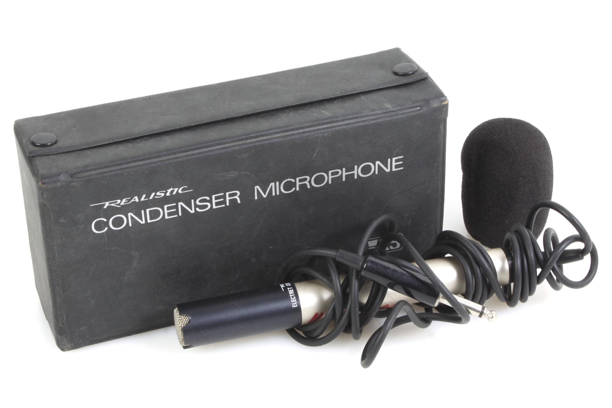 Realistic Electret Condenser Microphone Mic in Case w/ Windscreen Hinzman