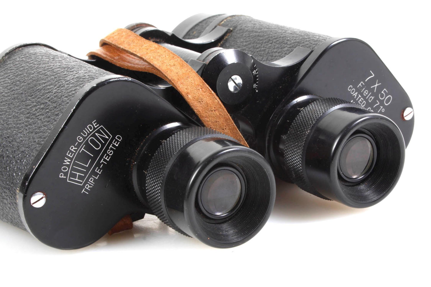 Vintage Power Guide Hilton 7X50mm Field 7.1 Coated Lens Binoculars Japan
