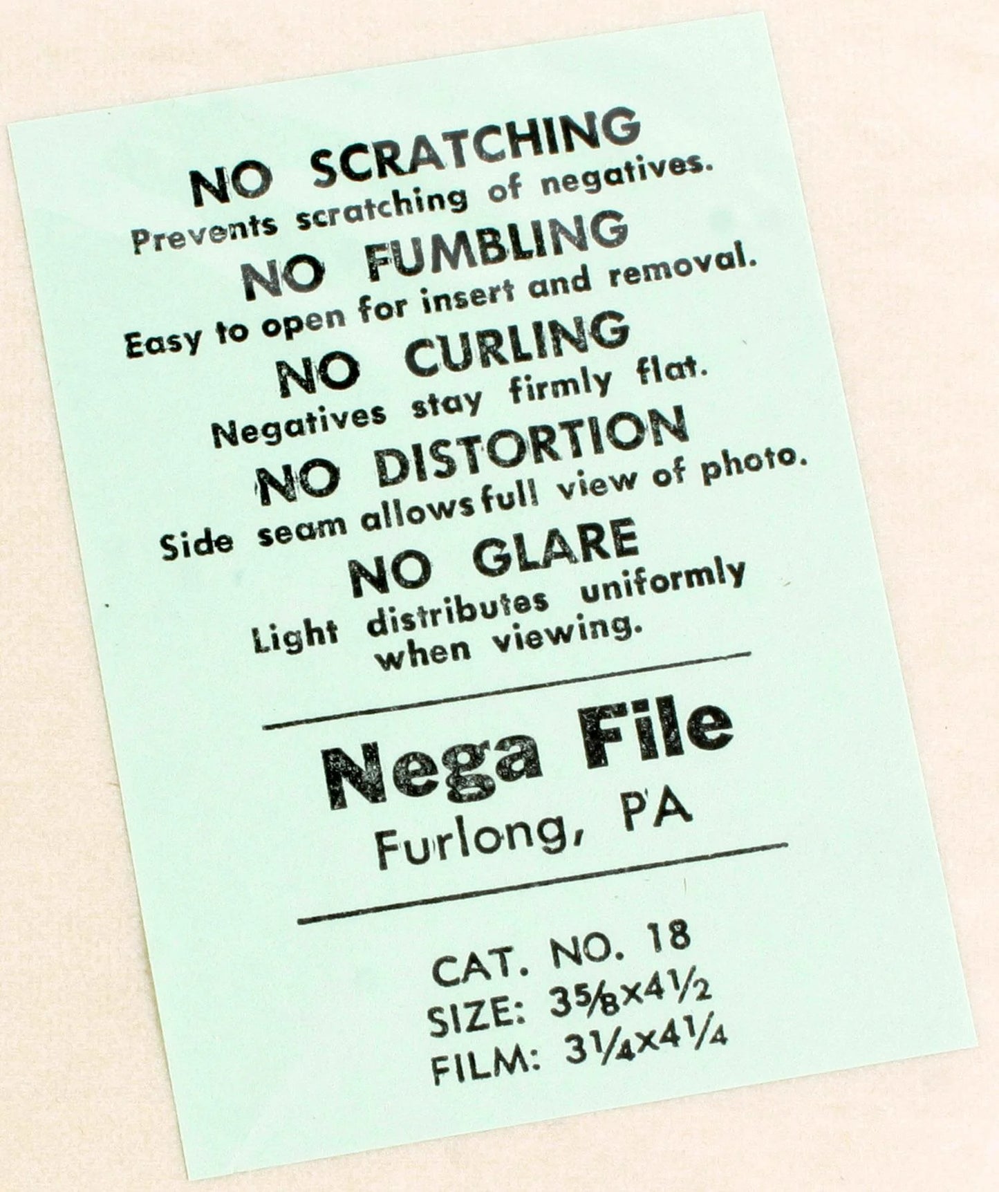 Negative Photo Glassine 3 5/8x 4 1/2 100 Pack