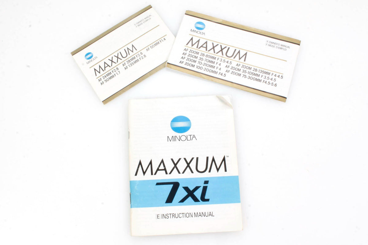 Minolta Maxxum 7Xi + Lenses Manuals