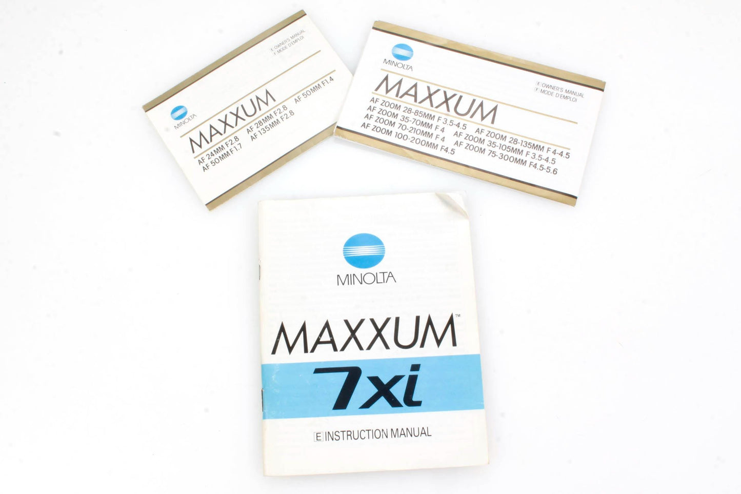 Minolta Maxxum 7Xi + Lenses Manuals