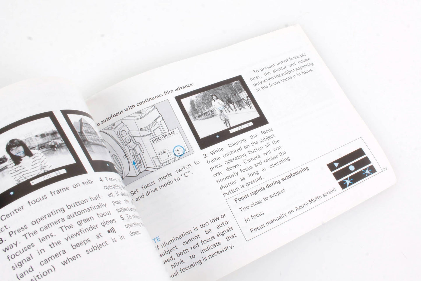 Minolta Maxxum 7000 Camera Manual + Lens Booklet
