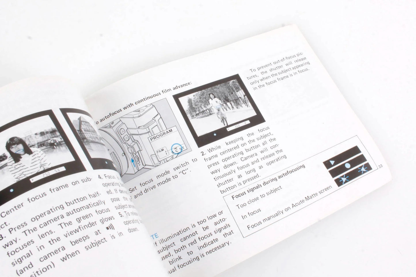 Minolta Maxxum 7000 Camera Manual + Lens Booklet