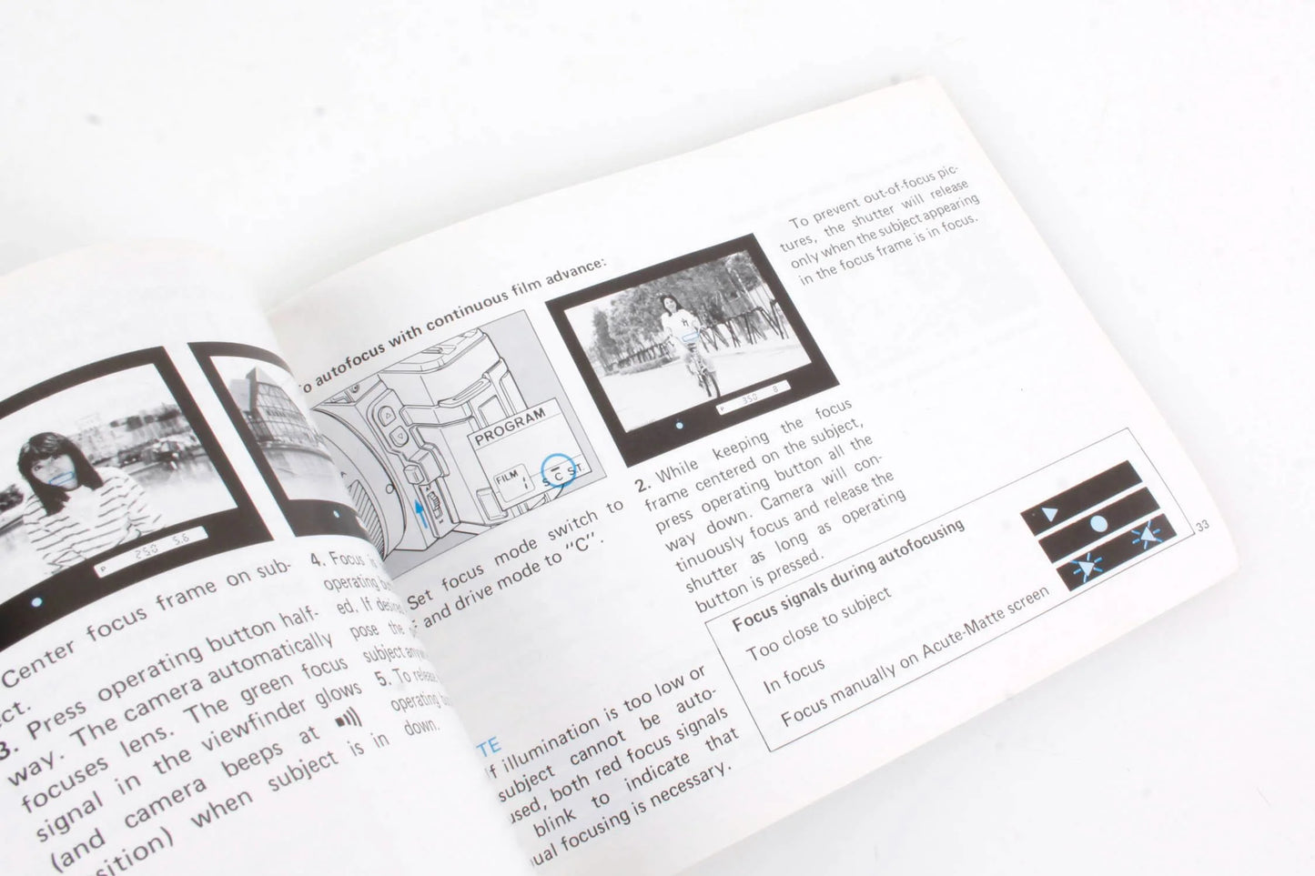 Minolta Maxxum 7000 Camera Manual + Lens Booklet