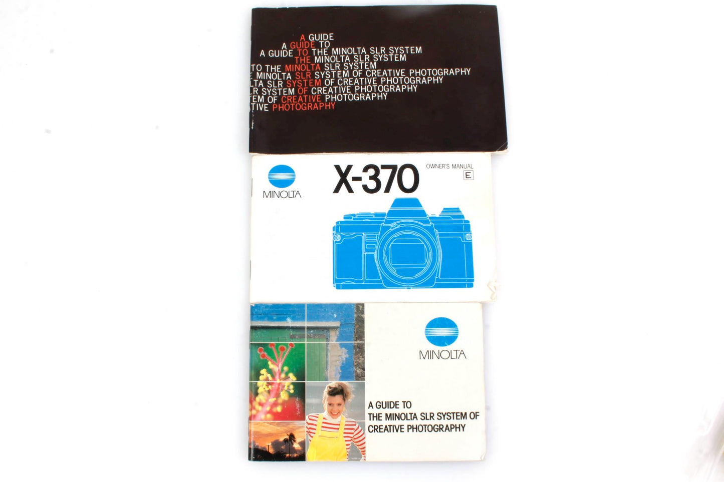 Minolta X-370 Camera Manual + SLR Camera Booklets