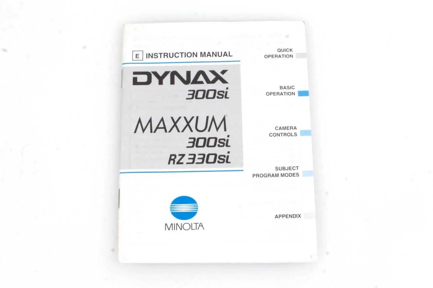 Minolta Dynax 300si Instructional Manual