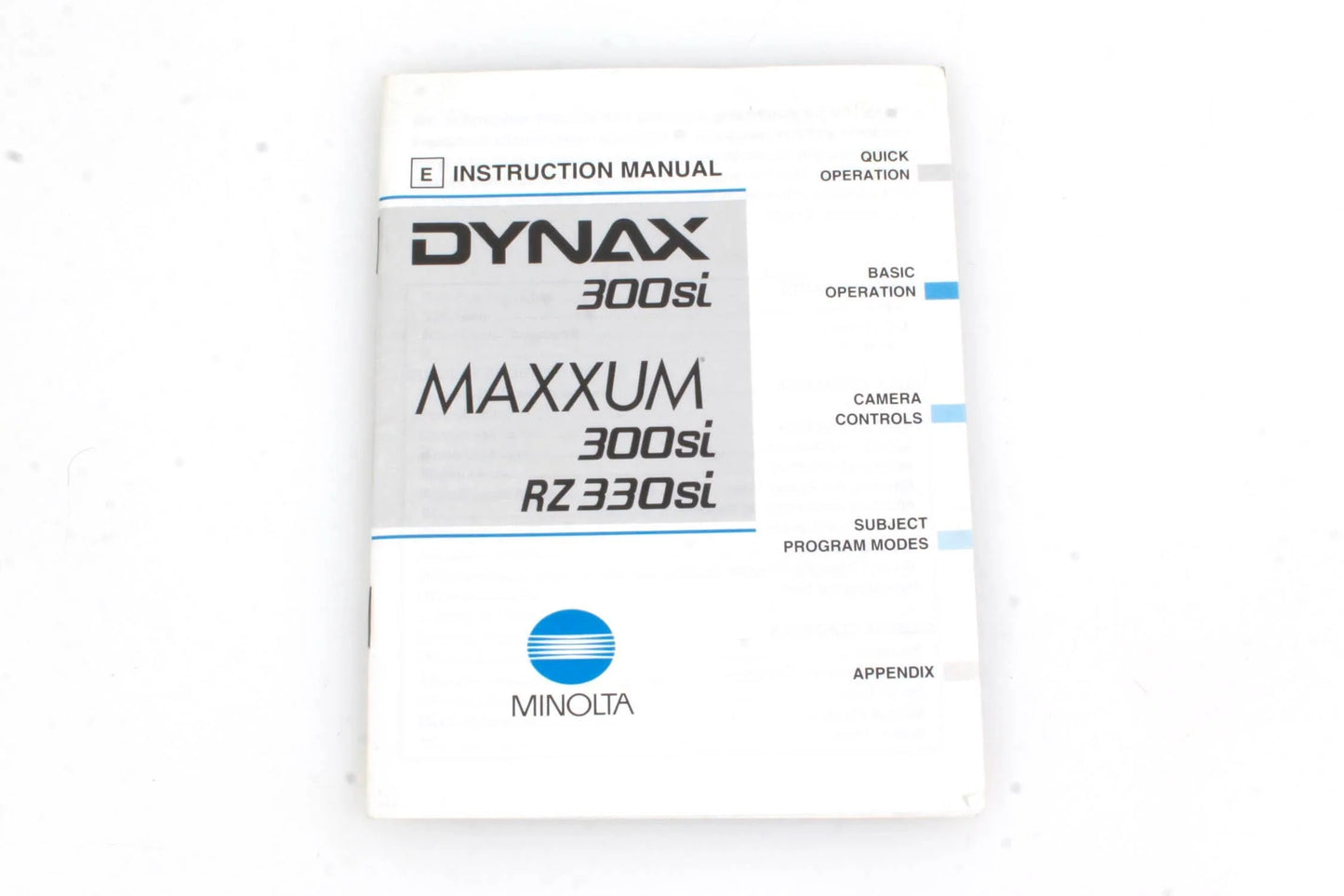 Minolta Dynax 300si Instructional Manual