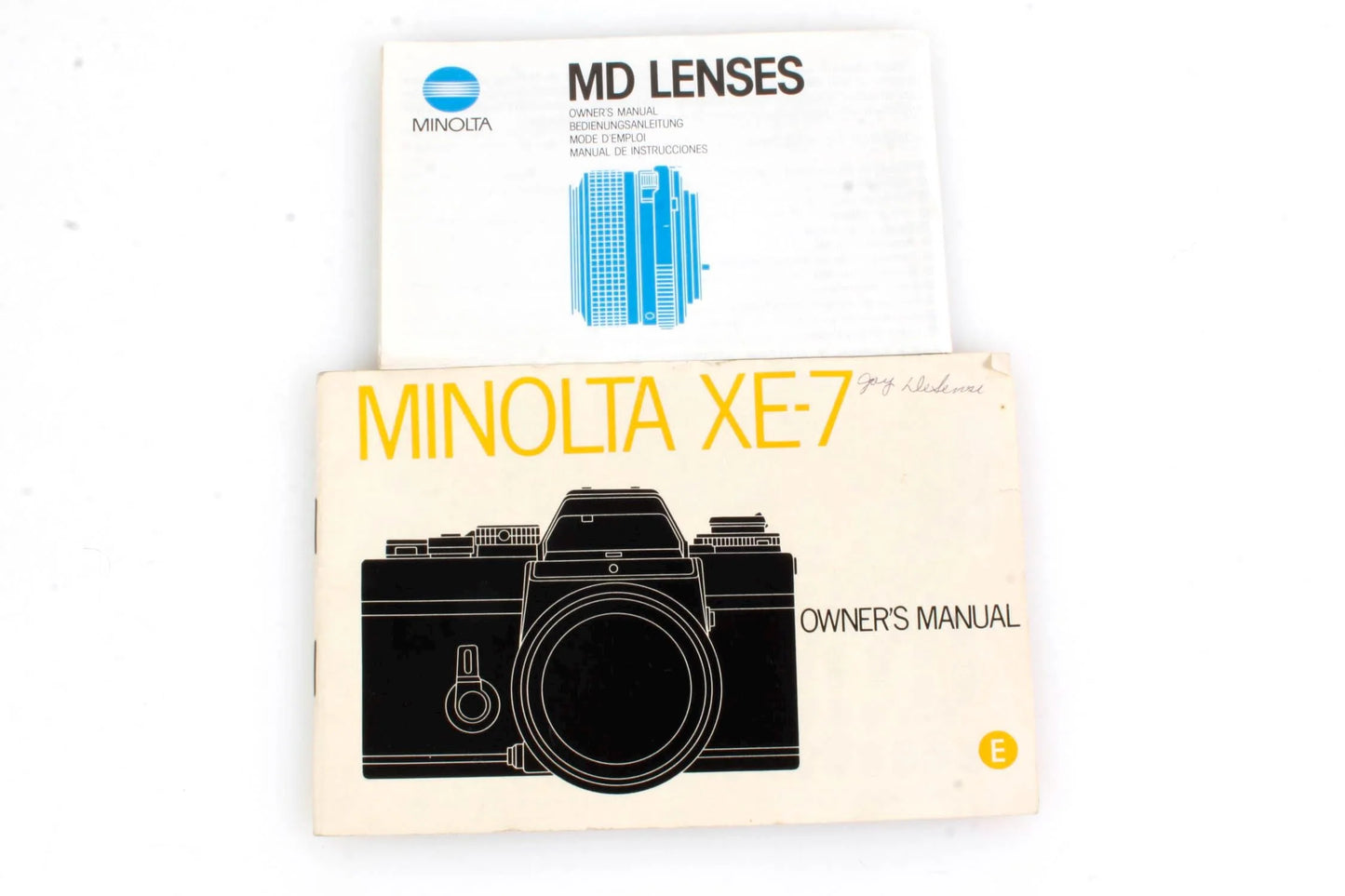 Minolta XE-7 Camera Manual + MD Lens Booklet
