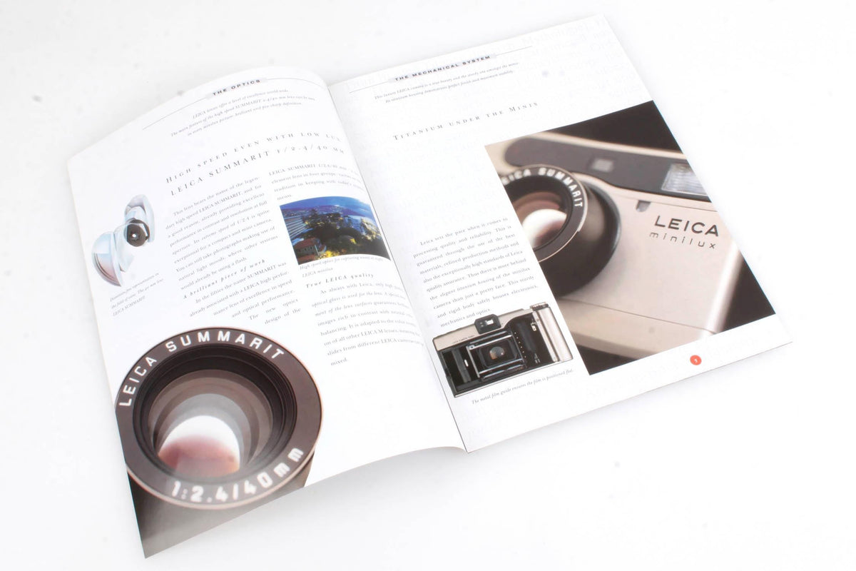 Leica Minilux 35mm Point and Shoot Camera Brochure