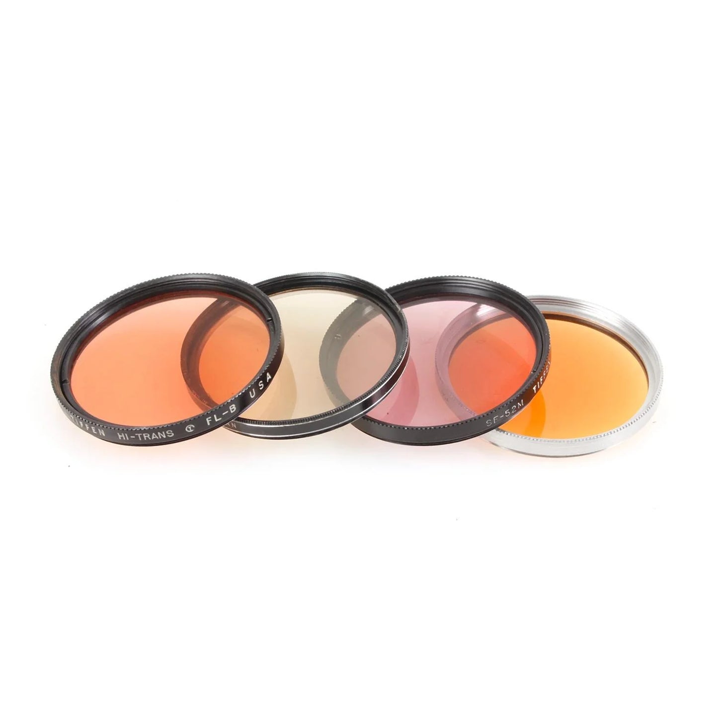 52mm Camera Lens Filter Set Pink, Light Yellow, Orange, Dark Orange Used