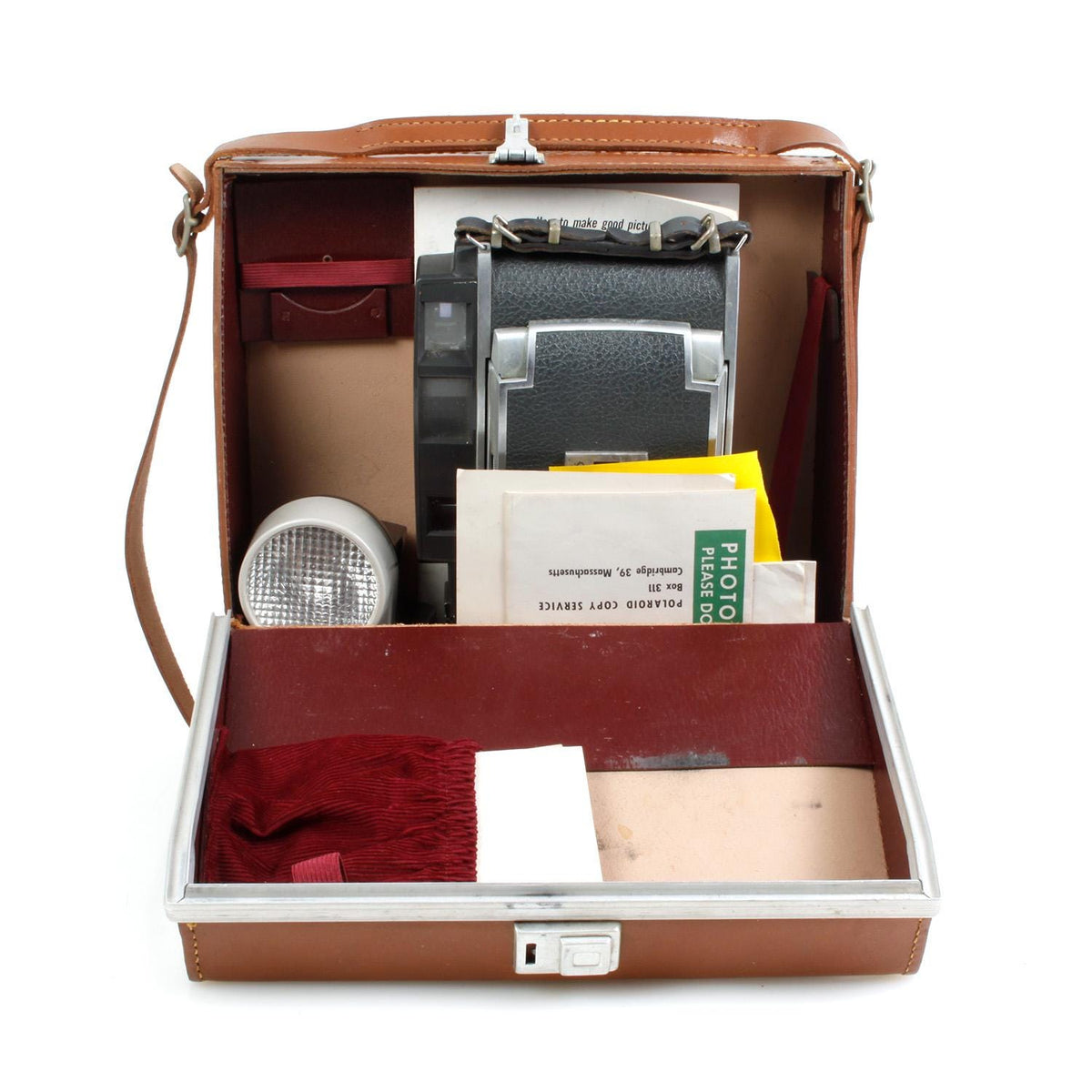 vintage Polaroid 900 Electric-Eye Land Camera Complete Outfit with Case Flash and Manuals