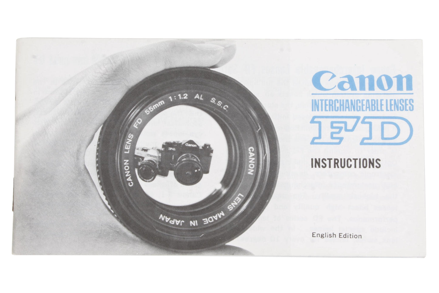 Canon FD Lenses Instructions 39 Pages