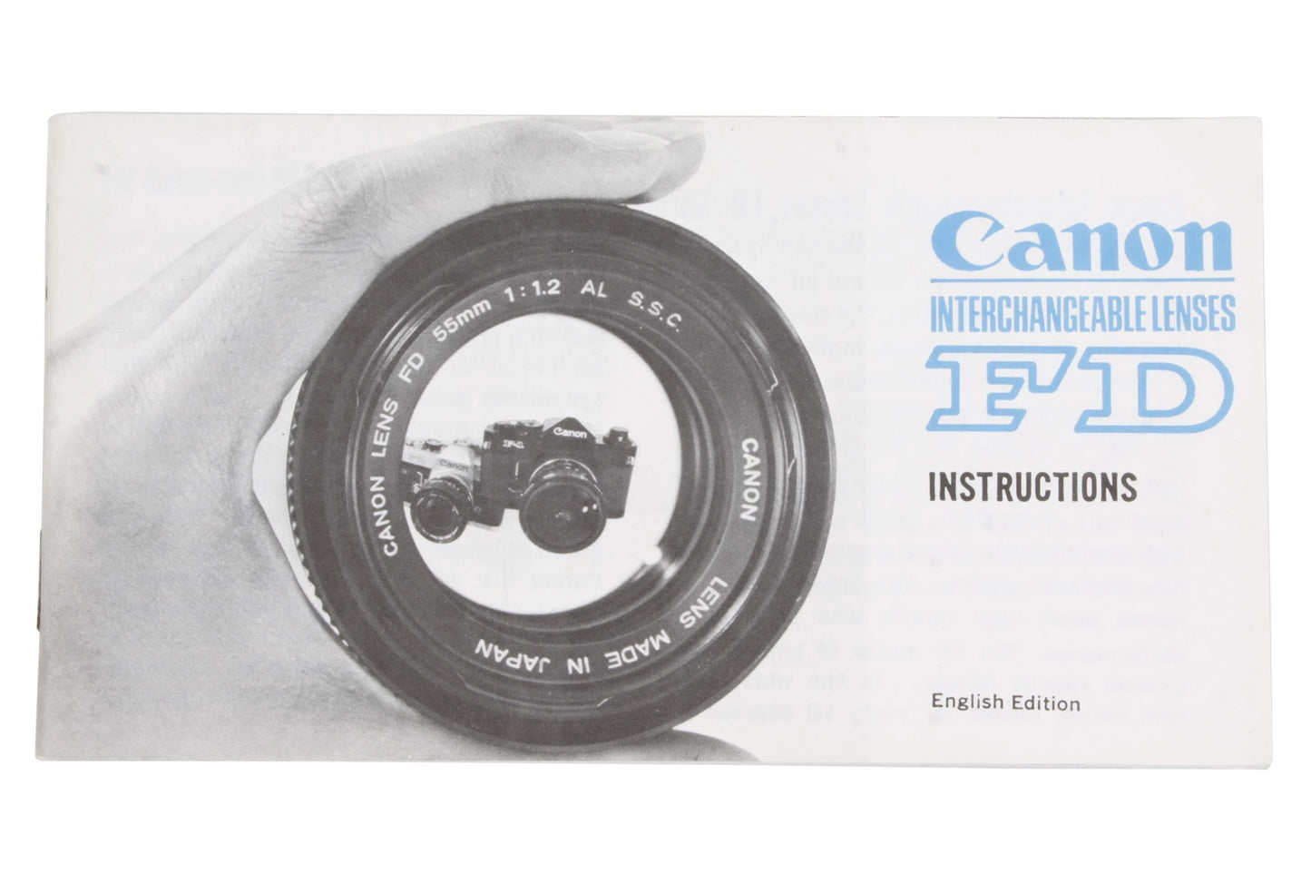 Canon FD Lenses Instructions 39 Pages