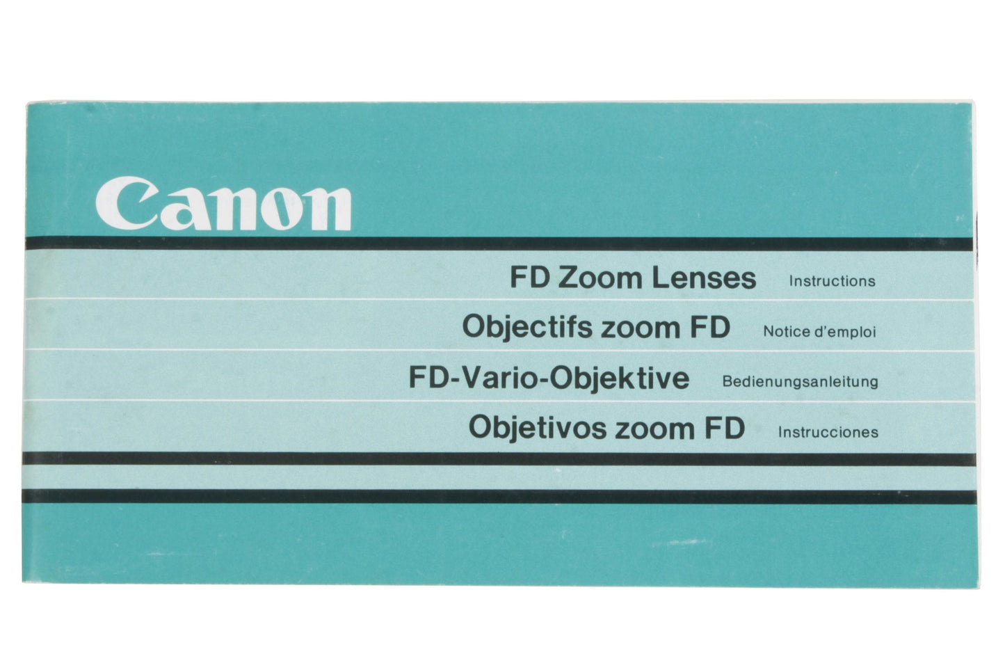 Canon FD Zoom Lenses for Film Cameras Instructions 69 Pages