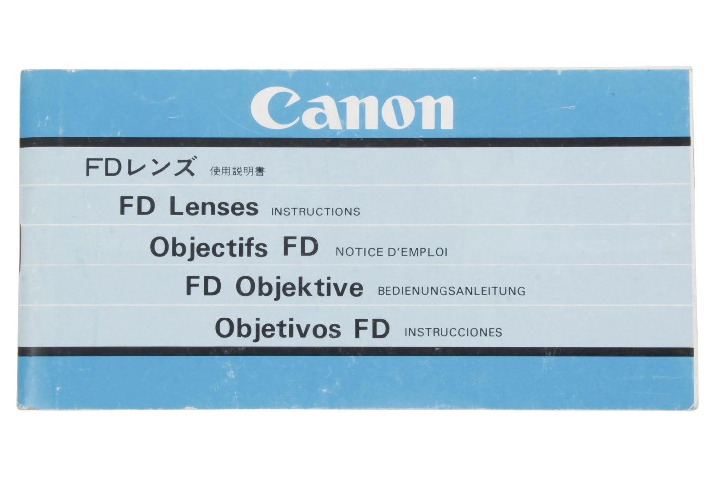 Canon FD Lenses Instructions for Film Cameras 93 Pages