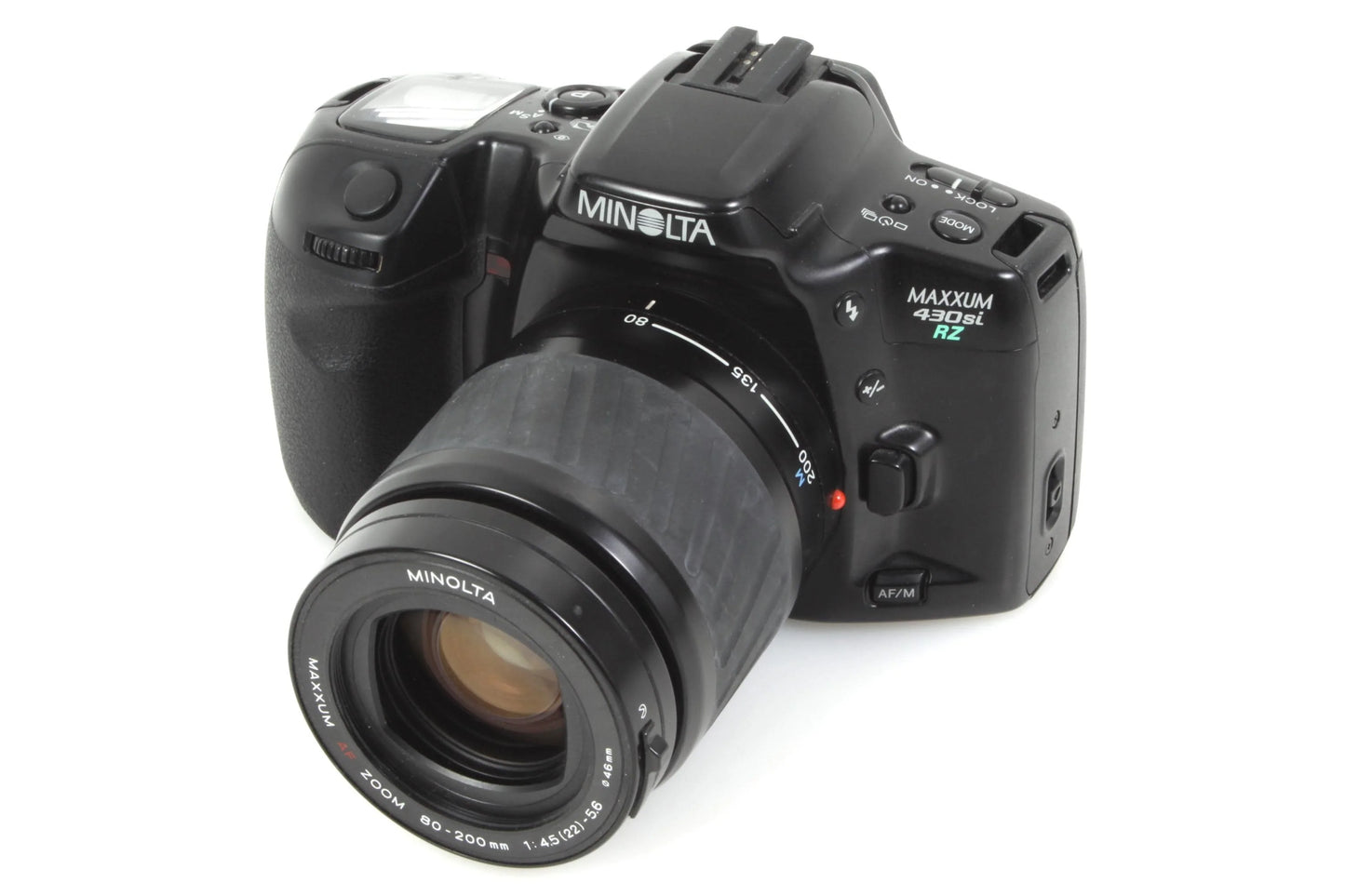 Minolta Film Camera w/ Telephoto Lens & Battery