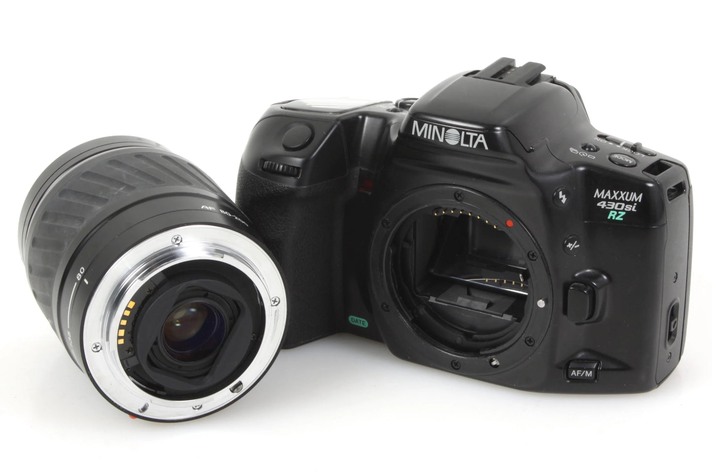 Minolta Film Camera w/ Telephoto Lens & Battery