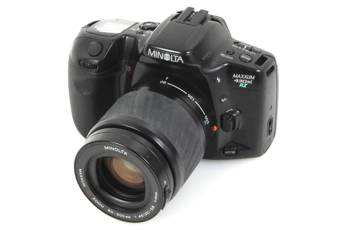 Minolta Film Camera w/ Telephoto Lens & Battery