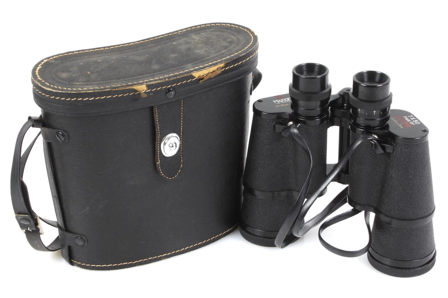 Binoculars Shrine Manon Deluxe 7x50 Made in Japan 7.1 Field w/ Case & Front Caps