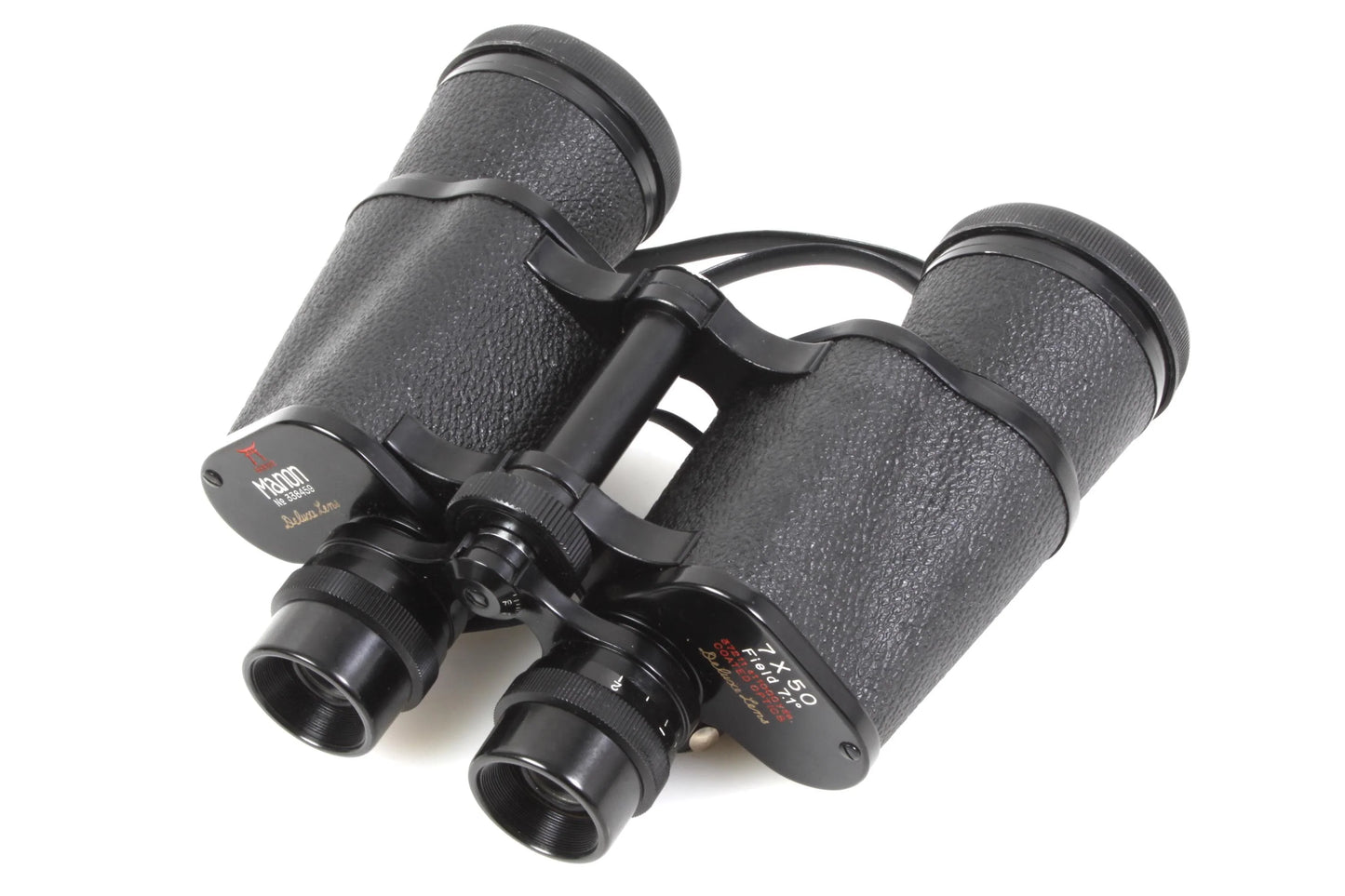 Binoculars Shrine Manon Deluxe 7x50 Made in Japan 7.1 Field w/ Case & Front Caps