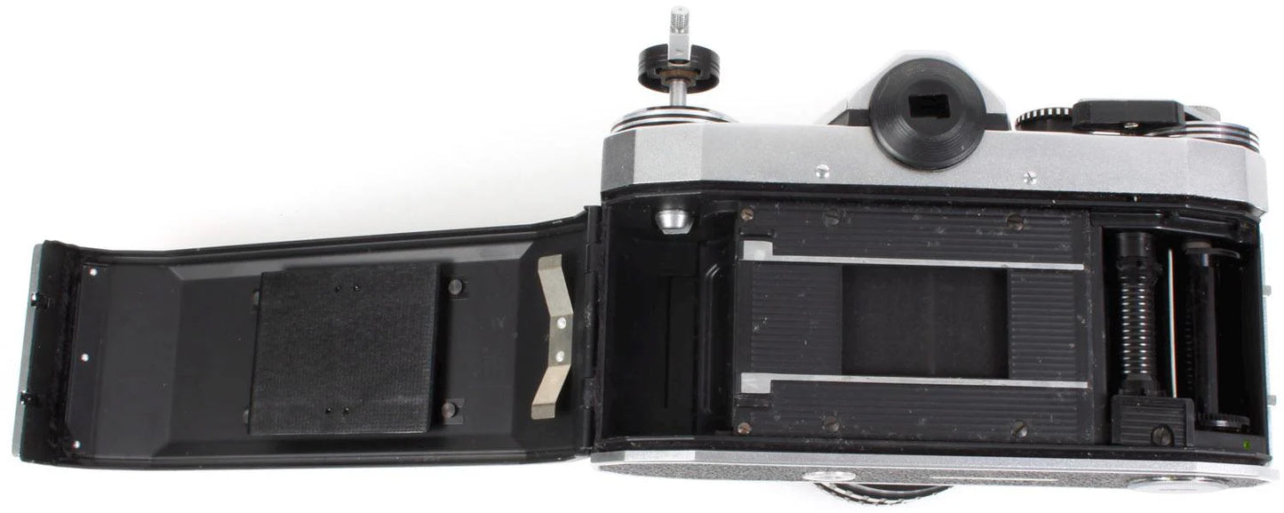 Vintage 35mm Film Praktica w/ 50mm f/1.8 Lens & Case TESTED