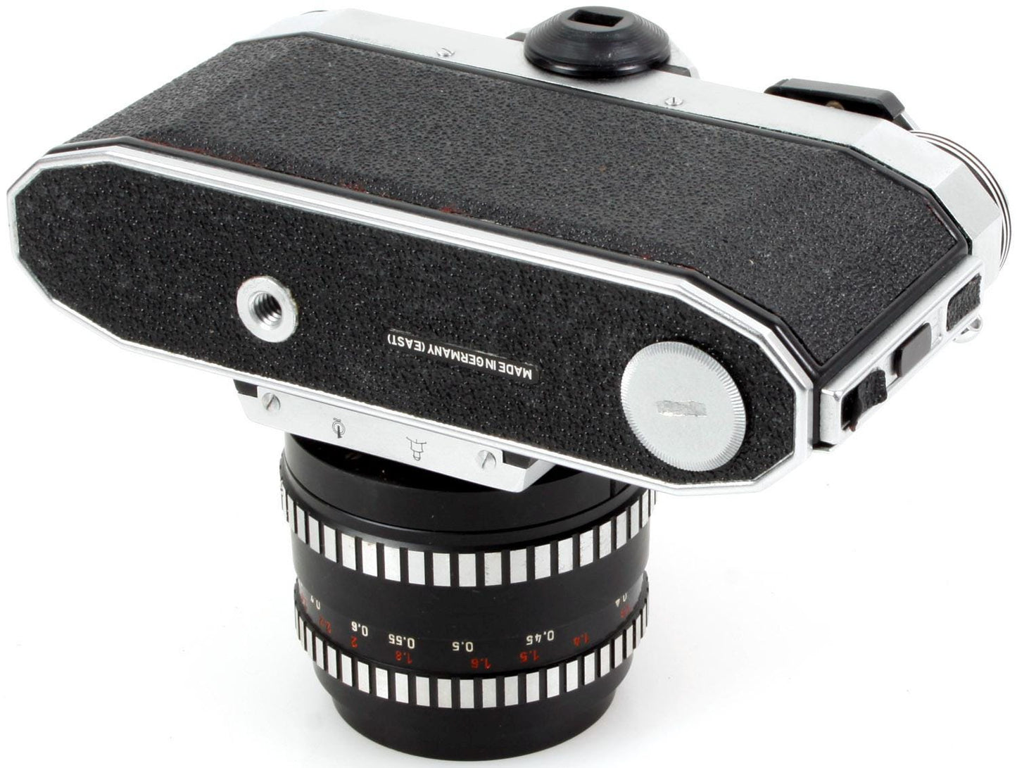 Vintage 35mm Film Praktica w/ 50mm f/1.8 Lens & Case TESTED