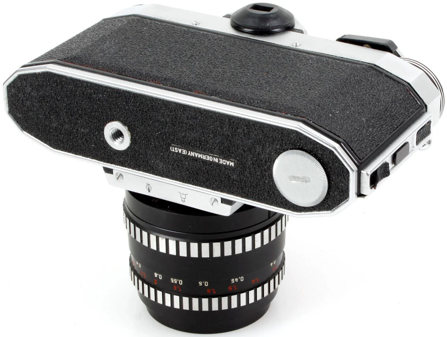 Vintage 35mm Film Praktica w/ 50mm f/1.8 Lens & Case TESTED
