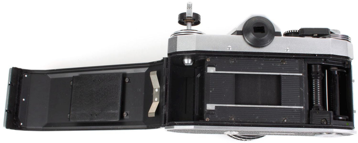 Vintage 35mm Film Praktica w/ 50mm f/1.8 Lens & Case TESTED