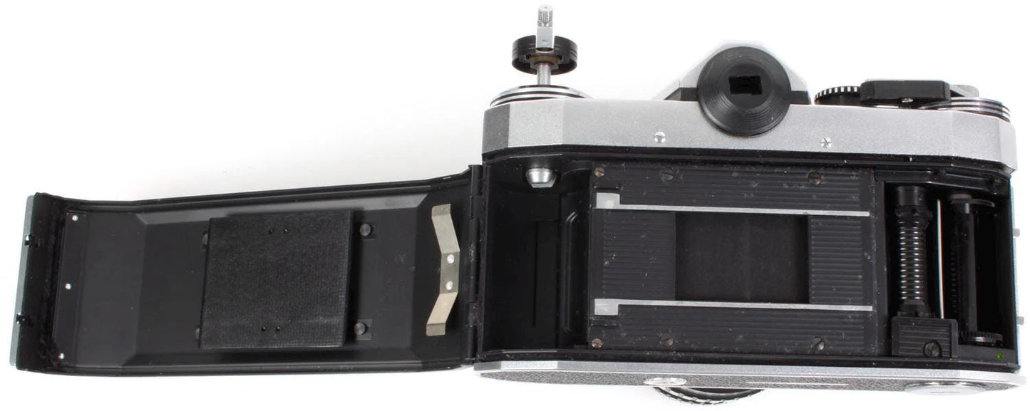Vintage 35mm Film Praktica w/ 50mm f/1.8 Lens & Case TESTED