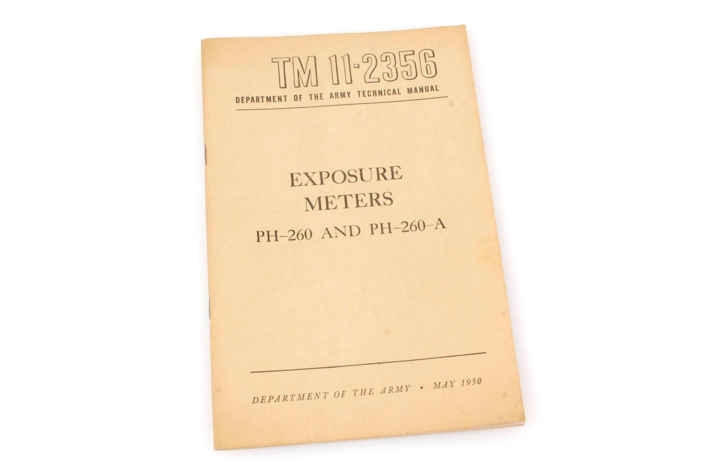 DA Technical Manual: Exposure Meters PH-260and PH-260A 1950s
