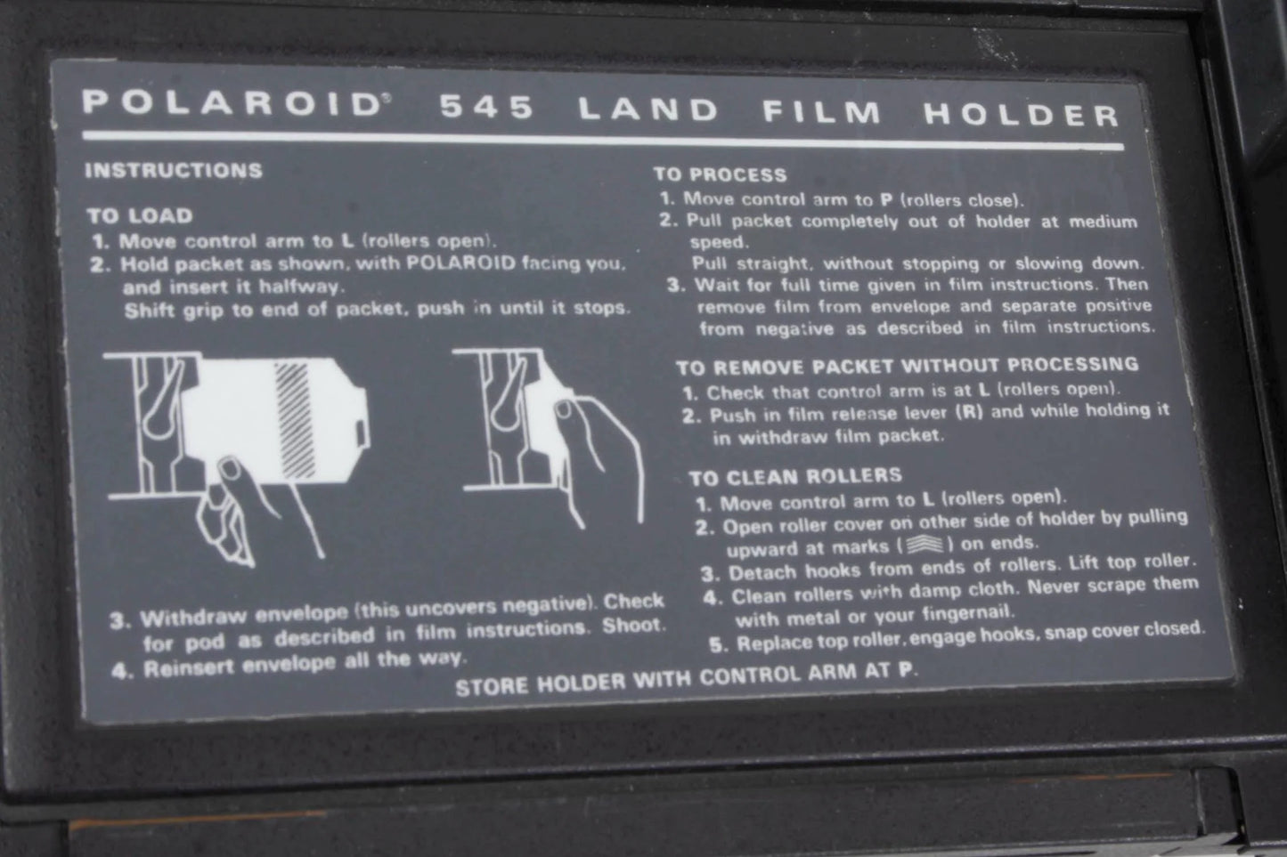 Polaroid 545 4X5 Land Camera Film Holder Back