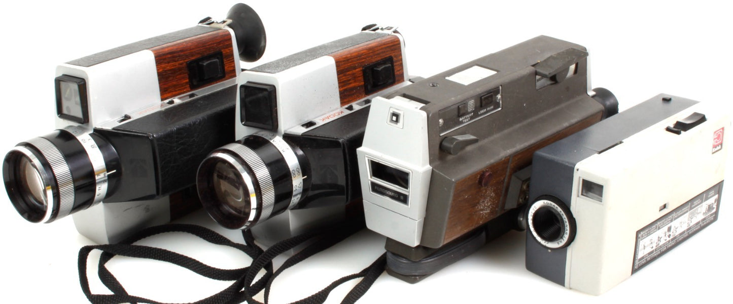Super 8 Movie Camera Lot of 4 for Props or Display AS IS
