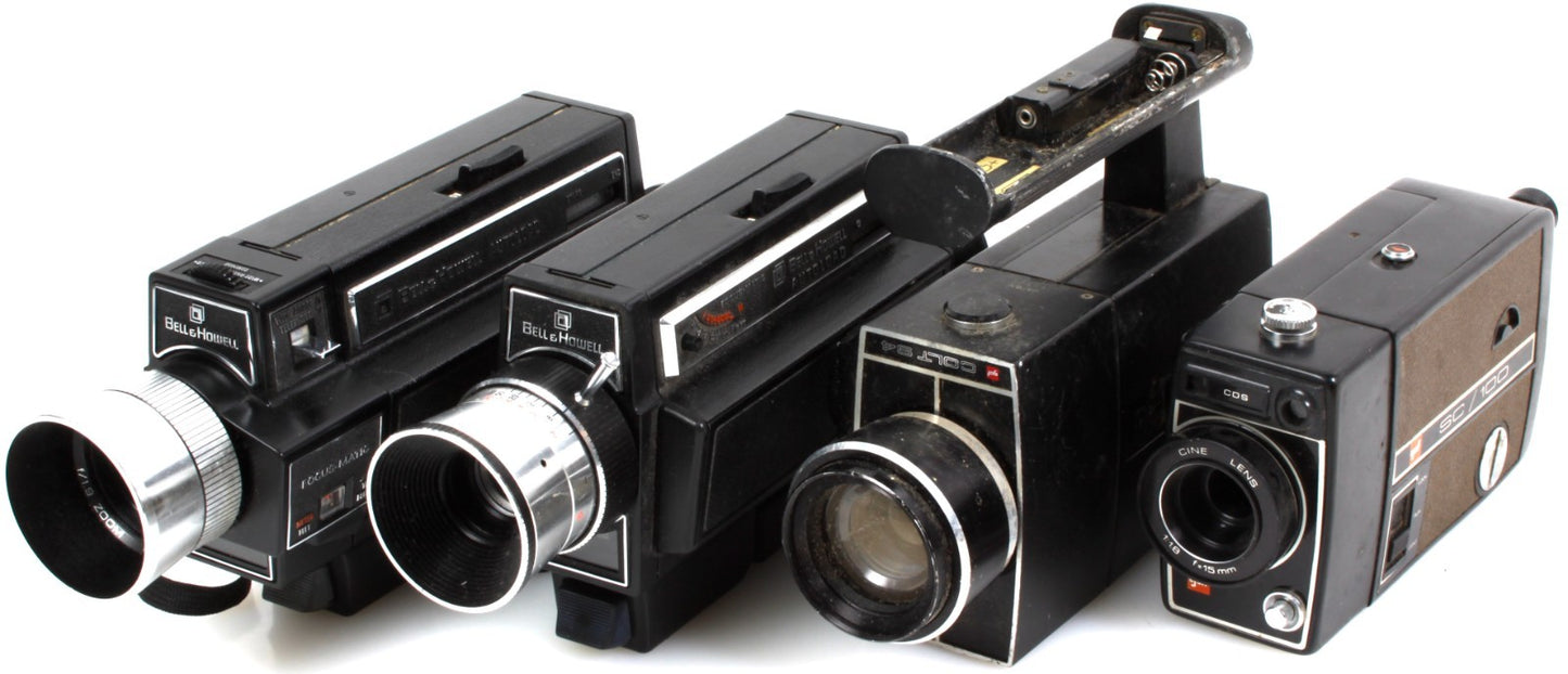 Super 8 Movie Camera Lot of 4 AS IS
