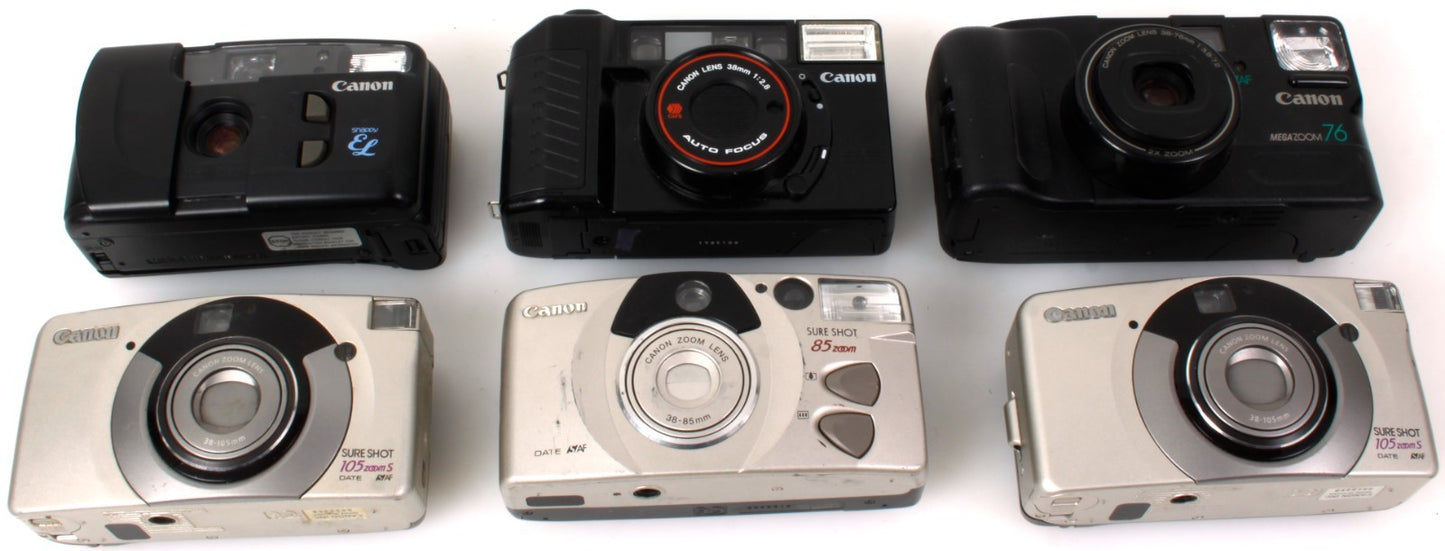 Canon Point and Shoot Lot of 6 for Prop or Display Only As Is