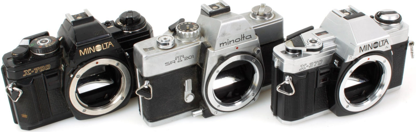Vintage Minolta 35mm Camera Lot of 3 for Parts or Repair
