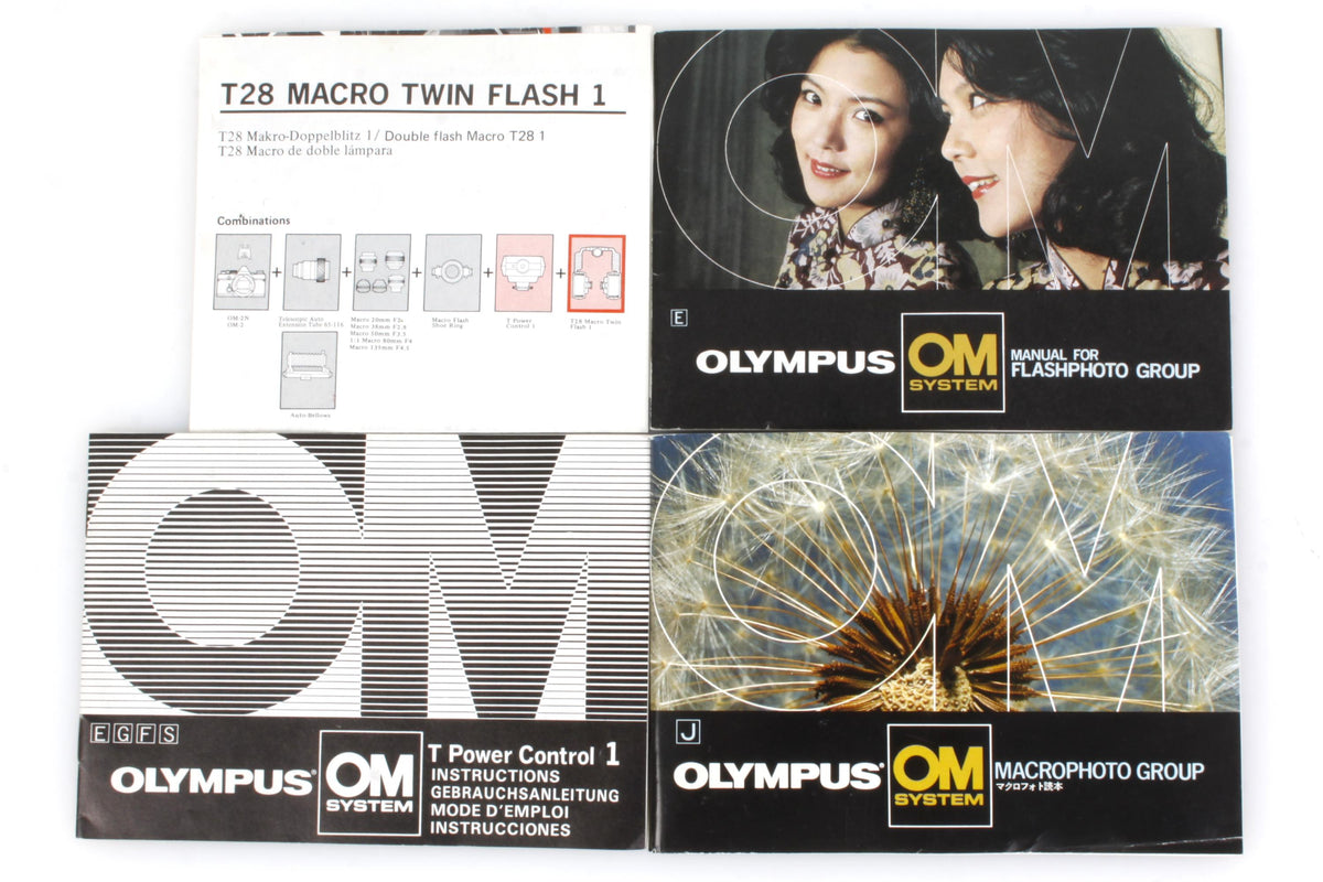 Olympus T28 Macro Twin Flash Full Set w/ T Power Control & Original Manuals